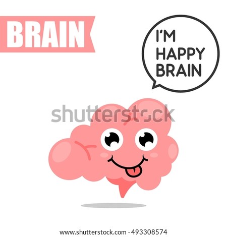Creative brain cartoon mascot. 