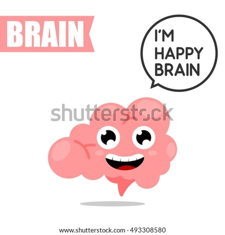 Creative brain cartoon mascot. 