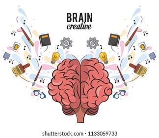 Creative brain cartoons