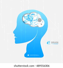 Creative brain concept background. Artificial Intelligence. Vector science illustration