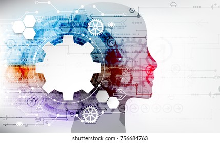 Creative brain concept background. Artificial Intelligence concept. Vector science illustration.