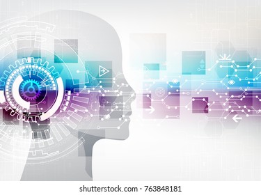 Creative brain concept background. Artificial Intelligence concept. Vector science illustration.