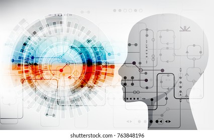 Creative brain concept background. Artificial Intelligence concept. Vector science illustration.
