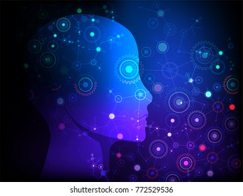 Creative brain concept background. Artificial Intelligence concept. Vector science illustration.