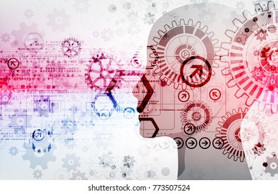 Creative brain concept background. Artificial Intelligence concept. Vector science illustration.