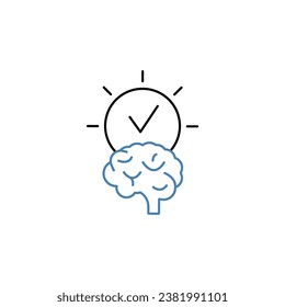 Icono creativo de línea de concepto cerebral. Ilustración de elemento simple.Diseño de símbolos de esquema de concepto de cerebro creativo.