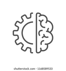 Creative Brain Concept Logo Design Template. AI, Iot, Industry 4.0