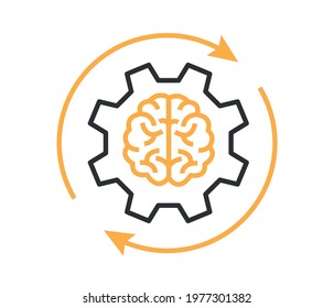 Creative Brain Concept Logo Design Template. 