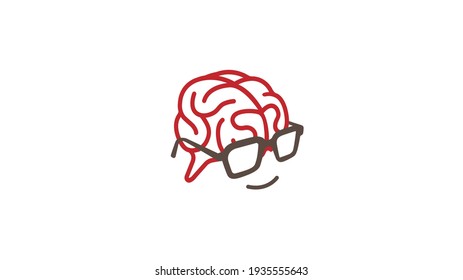 Creative Brain Geek Vector Logo Design Symbol Illustration