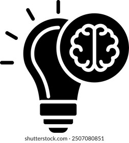 Creative Brain Glyph Vector Icon Design