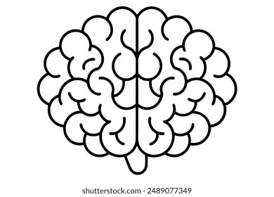 Creative Brain Hand Drawing Line Art