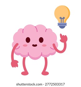 Creative brain having bright idea illustration