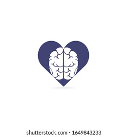 Creative brain heart shape logo design. Think idea concept.