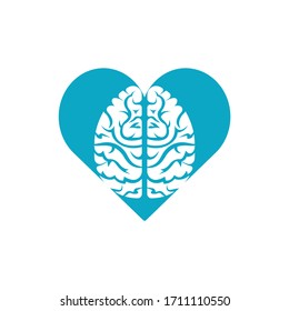 Creative brain heart shape logo design. Think idea concept.