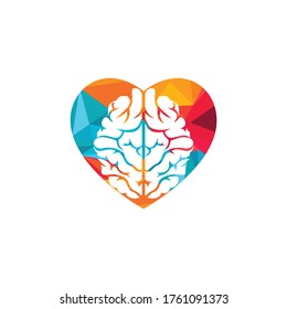 Diseño del logo de forma creativa del corazón cerebral. Pensar en el concepto de la idea.Idea de la energía de Brainstorm cerebro Icono de Logotipo.