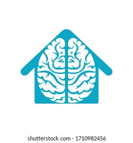 Design des Creative Gehirn House Logos. Brainstorm Macht Denken Gehirn Logotype Symbol.
