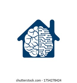 Creative brain house logo design. 