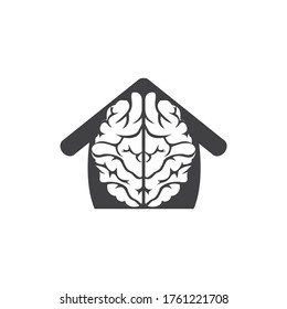 Diseño del logo creativo de la casa del cerebro. Pensar en el concepto de la idea.Idea de la energía de Brainstorm cerebro Icono de Logotipo.