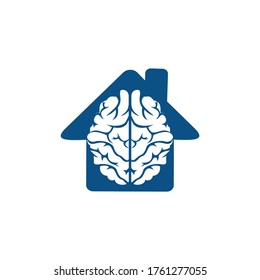 Diseño del logo creativo de la casa del cerebro. Pensar en el concepto de la idea.Idea de la energía de Brainstorm cerebro Icono de Logotipo.