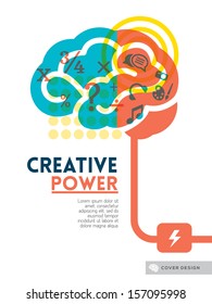 Creative Brain Idea Concept Background Design Layout For Poster Flyer Cover Brochure