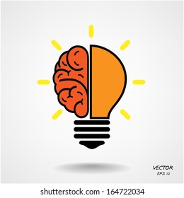 Creative brain Idea concept background design for poster flyer cover brochure ,business dea ,abstract background.vector illustration 