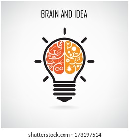 Creative brain Idea concept background design for poster flyer cover brochure ,business dea ,abstract background.vector illustration