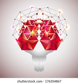 Creative brain Idea concept background design for poster flyer cover brochure ,business dea ,abstract background.vector illustration