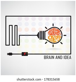 Creative brain Idea concept background design for poster flyer cover brochure ,business dea ,abstract background.vector illustration