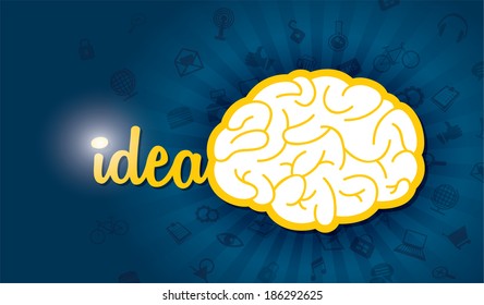 Creative brain Idea concept background design layout