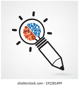 Creative brain Idea concept background design for poster flyer cover brochure ,business dea ,abstract background.vector illustration contains gradient mesh