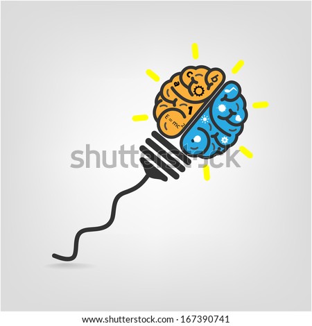 Creative brain Idea concept background design for poster flyer cover brochure ,business dea ,abstract background.vector illustration