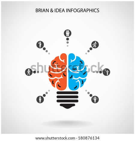 Creative brain Idea concept background design for poster flyer cover brochure ,business dea ,abstract background.vector illustration