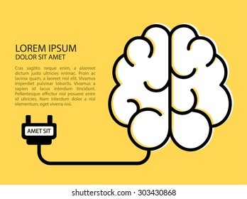 Creative brain idea concept. Creativity. Vector background