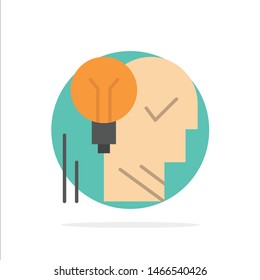 Creative, Brain, Idea, Light bulb, Mind, Personal, Power, Success Abstract Circle Background Flat color Icon. Vector Icon Template background