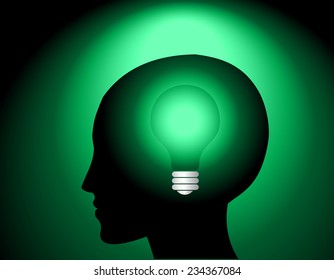 Creative brain Idea and light bulb concept, design for poster flyer cover brochure, business idea, education concept.vector illustration 