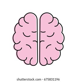 creative brain with idea over white background