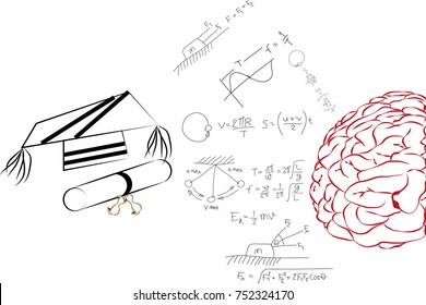 Creative brain Idea. Vector concept. Left brain functions,Human brain concept