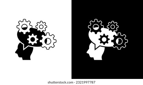 Creative Brain Intelligent Doodle Icon Button Design