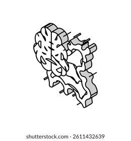 creative brain isometric icon vector. creative brain sign. isolated symbol illustration