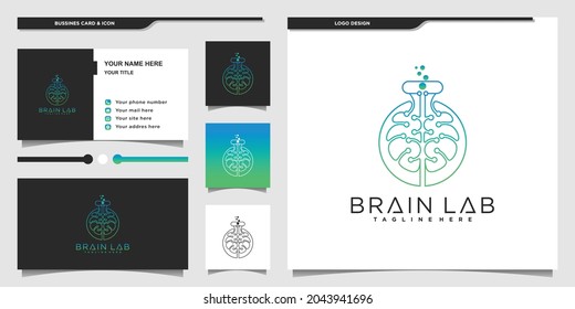 Creative Gehirn Logo Design und Visitenkarten Design Premium vektor