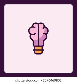 Creative brain lightbulb symbol inspiring innovation and intelligence