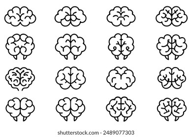 Creative Brain Line Art Abstract Illustration