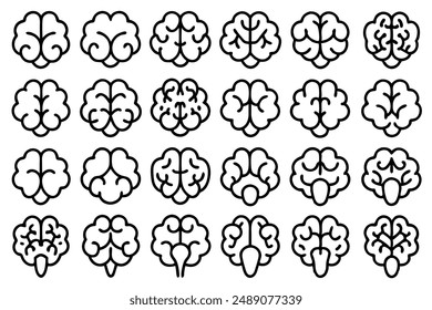 Diseño creativo de la línea del cerebro