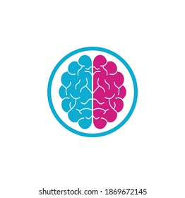 Creative brain logo design. Brainstorm power thinking brain Logotype icon