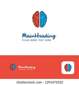 Creative Brain  Logo Design. Flat color Logo place for Tagline. Vector Illustration