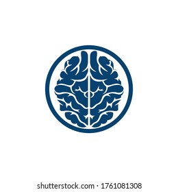 Creative brain logo design. Think idea concept.Brainstorm power thinking brain Logotype icon.
