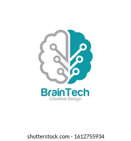 Creative Brain Logo and Icon Vector Template