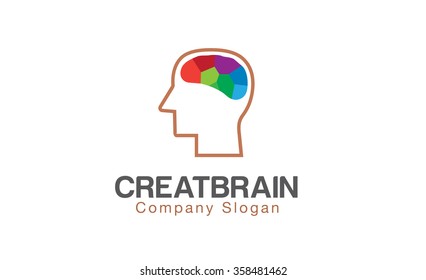Creative Brain Logo Symbol Design Illustration