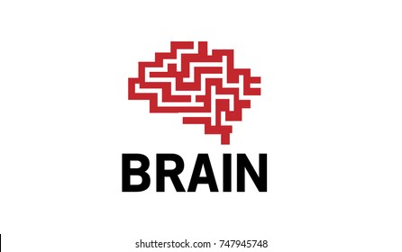 Creative Brain Maze Logo Vector Symbol Icon Design Illustration