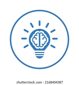 Creative, brain, mind icon. Blue color design.